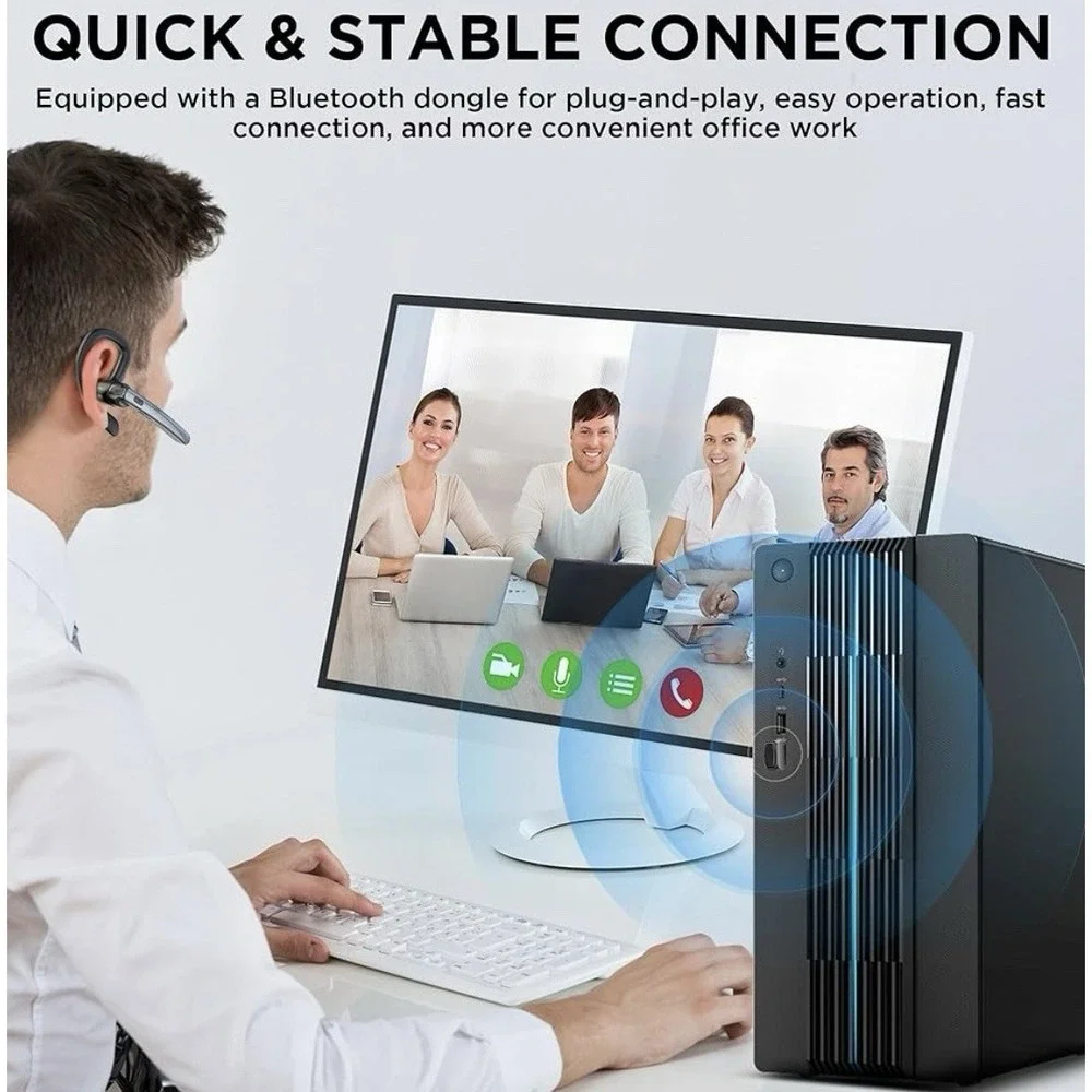Bluetooth Headset V5.3, Wireless Bluetooth Earpiece
